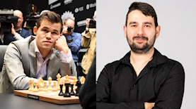 אלון מינדלין ומגנוס קרלסן, צילום: ברק שקד, שאטרסטוק