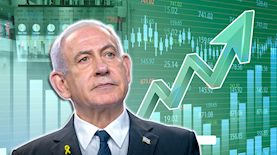 בנימין נתניהו ועליות בבורסה, צילום: פלאש 90/ חיים גולדברג, shutterstock