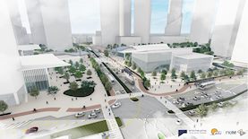 הדמיית מתחם השלום, צילום: נת"ע, גורדון אדריכלים ומתכנני ערים