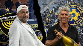 מיטשל גולדהאר - מכבי תל אביב, ברק אברמוב - בית"ר ירושלים, צילום: אורן בן חקון, דני מרון / פלאש 90