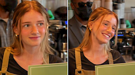 הבריסטה מהסרטון של נתניהו, צילום: צילום מסך מהפלטפורמה איקס