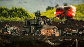 תותחנים בגבול לבנון, צילום: אייל מרגולין, פלאש 90