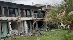 מלון דן אכדיה לאחר הפגיעה, צילום: רשתות חברתיות לפי סעיף 27א