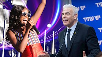 יאיר לפיד ואזיליה בנקס, צילום: shutterstock, Chaim Goldberg/Flash90