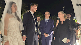 סשה טרופנוב וספיר כהן, צילום: טוויטר @Isaac_Herzog
