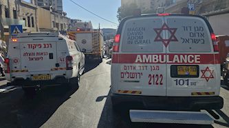זירה מרפסת קרסה בירושלים, צילום: דוברות מד"א