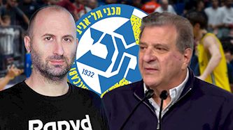 אריק שטילמן, אודי רקנאטי, צילום: ענבל מרמרי, מסך מסרטון באתר מכבי תל אביב, Oren Ben Hakoon/Flash90