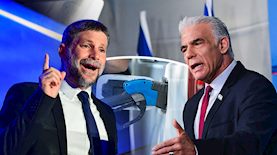אייר לפיד בצלאל סמוטריץ דלק, צילום: יונתן זינדל, אבשלום ששוני פלאש 90