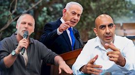 אבישי בן חיים ברק כהן ובנימין נתניהו, צילום: אוליבייה פיטוסי/POOL, חיים גולדברג/פלאש90