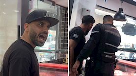"מוחמד הגבר" לצד כוחות הפיקוח והאכיפה במהלך הביקורת, צילום: מסך טיקטוק @batyam_city